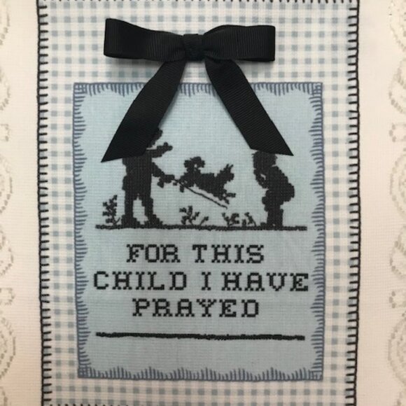NWT White Heritage Lace "FOR THIS CHILD I HAVE PRAYED" Wall Hanging  (CL Hanger) - Picture 3 of 5